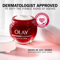 Olay Regenerist Niacinamide Day Cream Face Moisturiser SPF 30, Skincare with Niacinamide 99% Purity, Antioxidant Vitamin E. Anti Aging Skin Care: Renews, Firms and Hydrates. Non-Greasy, 50ml