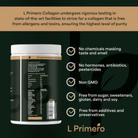 L Primero Collagen Peptides Powder 400g, Hydrolysed Unflavoured, Grass-Fed Bovine Bioactive Protein, Highly absorbable 18 Amino Acids, Keto