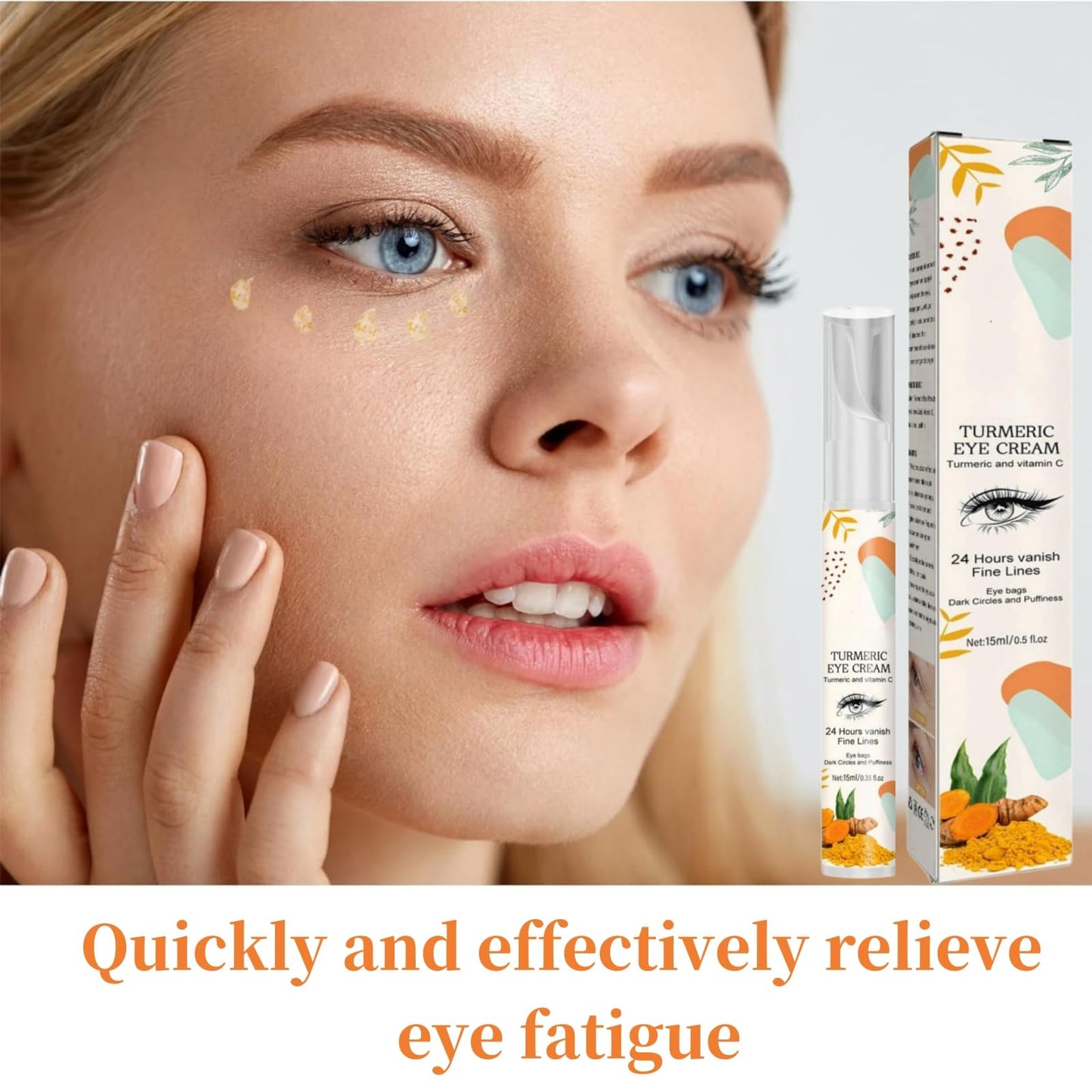 Turmeric Eye Cream,Dark Circle Eye Cream,Anti Wrinkle E-ye Cre-am,Turmeric Serum For Face,Retinol Serum Anti Aging,Reduces Fine Lines, For Dull E-ye Skin,Turm-eric Balm For Radiant&Glowing Skin