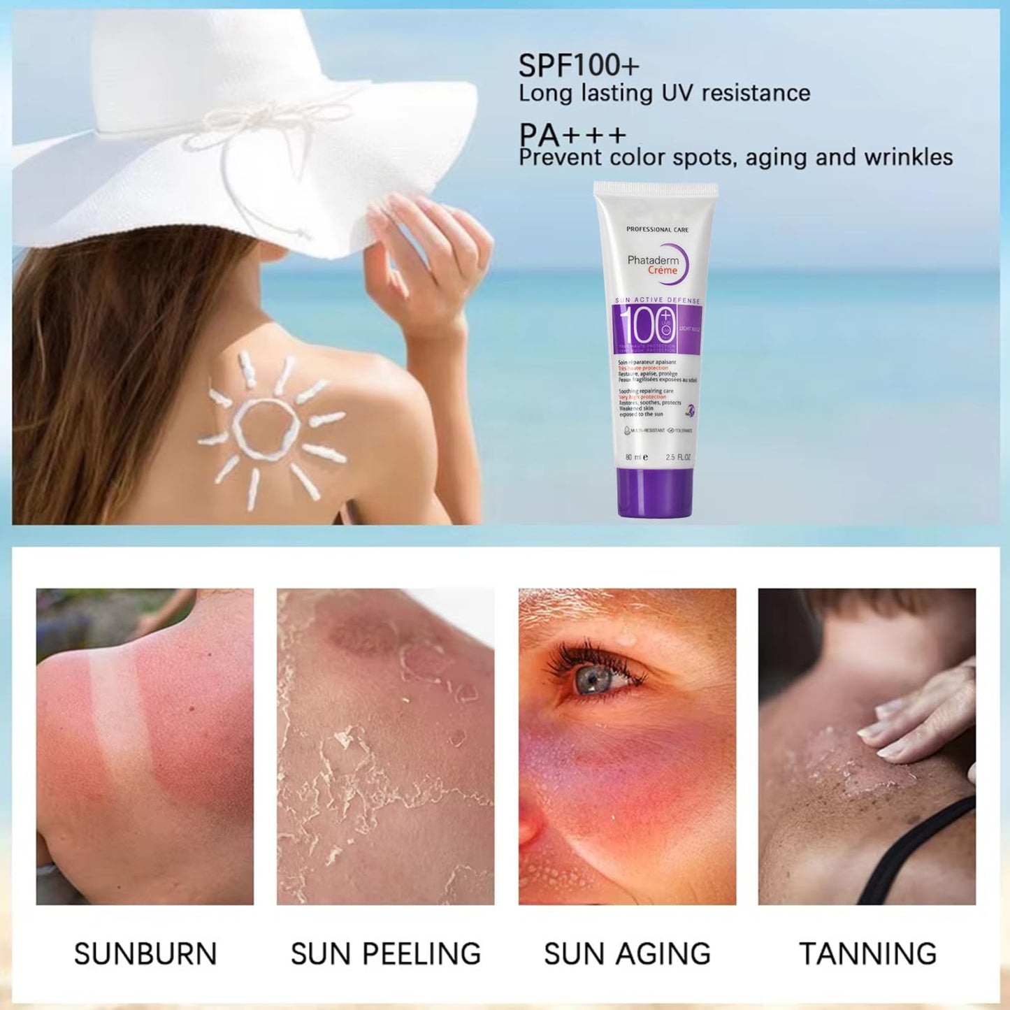 ChicNana Sunscreen SPF 100+, Sun Cream SPF 100 PA+++, Very High Protection Suncream Factor 100, Very Water + Sweat Resistant, Refreshing, Ultra Light UV Protetion Face Sunscreen Non Greasy & Non Sticky (80ml)
