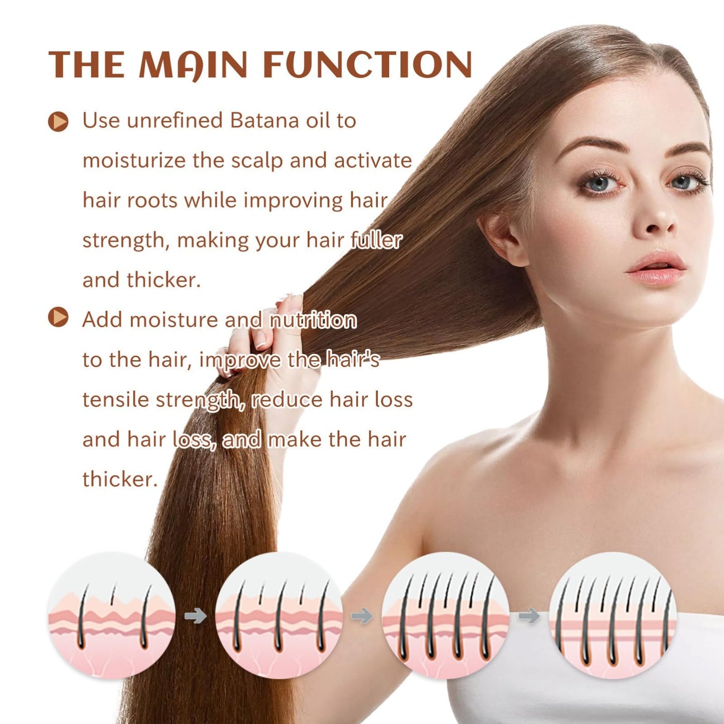 SingHao 100G Ba/tana Oil for Hair Growth,Ba/tana Hair Growth Oil,Raw Batan/a O/il Organic Bat/ana Hair Gro/wth Butter,Hair Thickening Products for Women,Hair Serum for Dry Damaged Ha/ir,Raw Bata/na O/il Paste