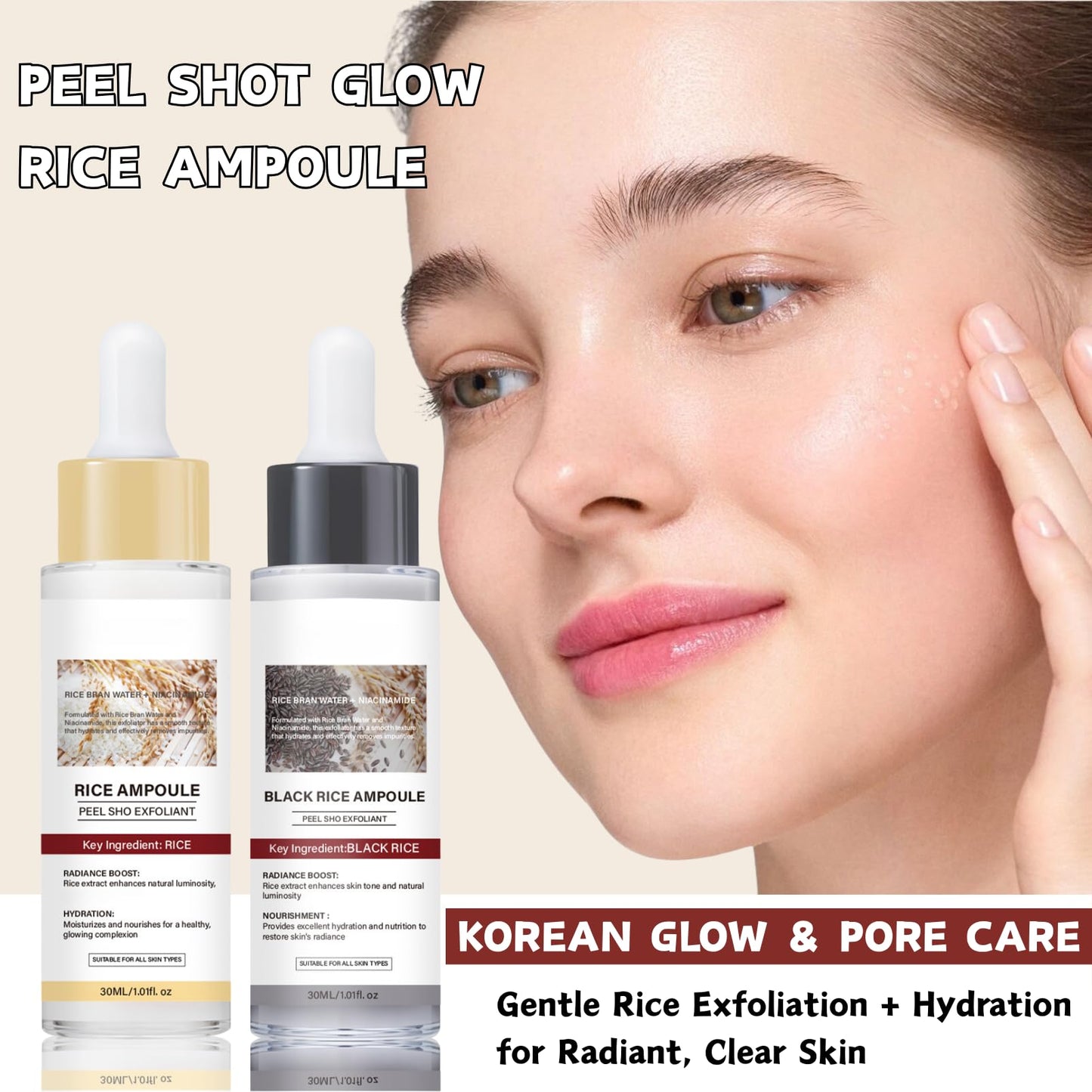 Rice Ampoule Duo, 2PCS Rice Exfoliating Set