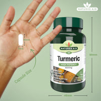 Natures Aid Turmeric 8200 mg, High Potency Extract plus Whole Herb, 200 mg Curcumins, Vegan, 30 Capsules
