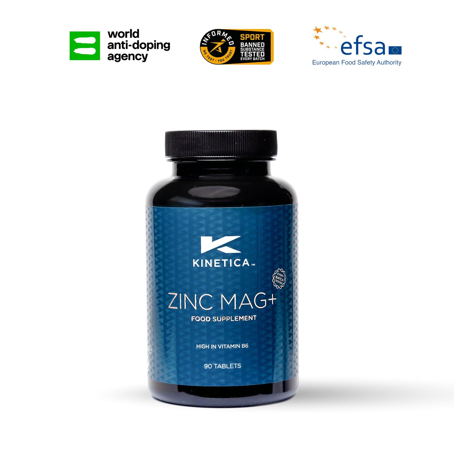 Kinetica Zinc Mag | 90 Capsules | 420 mg Magnesium | 16.5 mg Zinc | 193μg Selenium | 4.8mg B6 | 30 Servings | Sleep aid | Vegan & Vegetarian Friendly