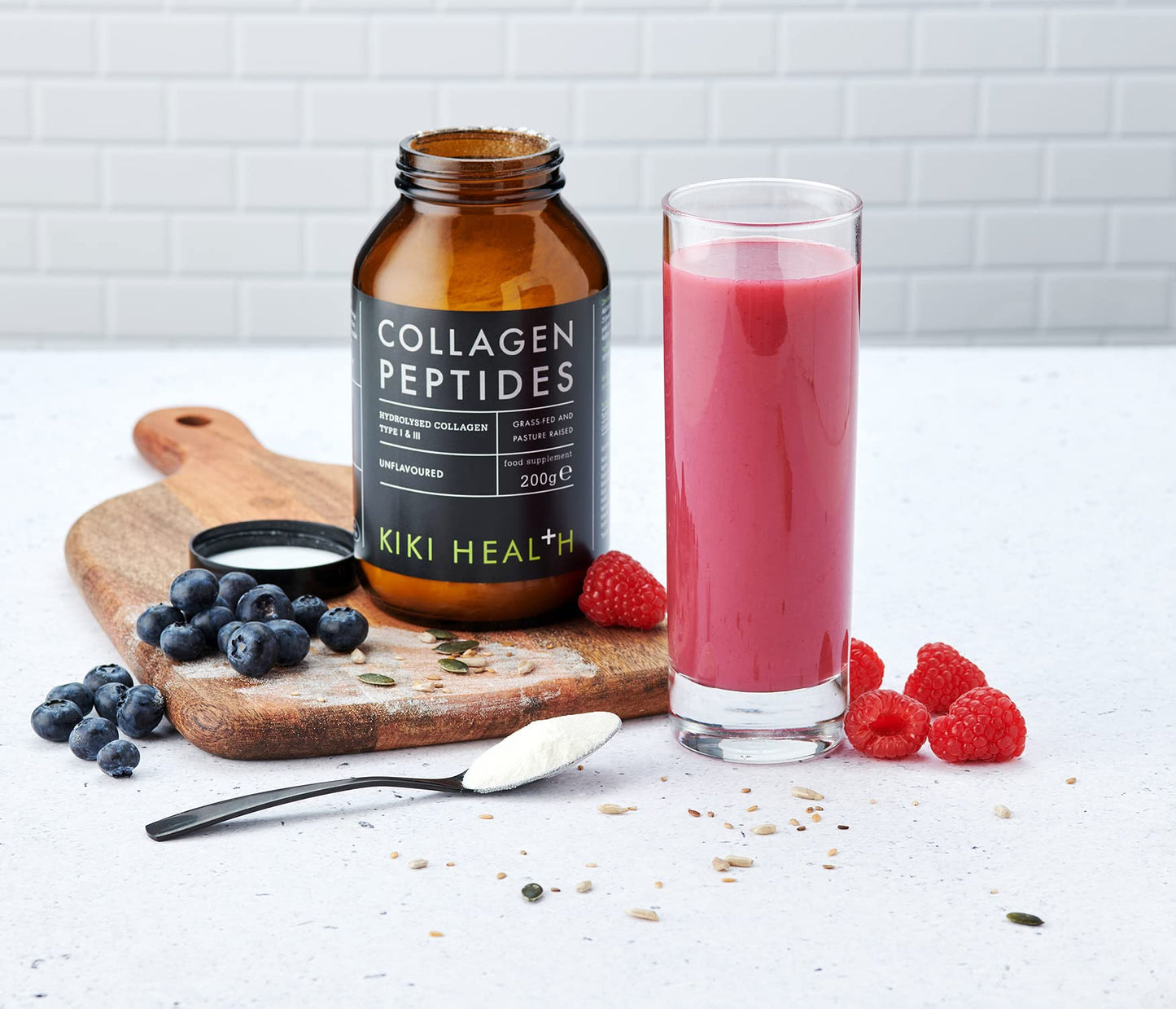 KIKI HEALTH KIKI Health Organic Bovine Collagen Peptides Powder | 100% Hydrolyzed Supplement for Healthy Skin, Nails, Hair, Bones & Joints | Pure Unflavoured Paleo & Keto-Friendly Supplements for Adults - 200g