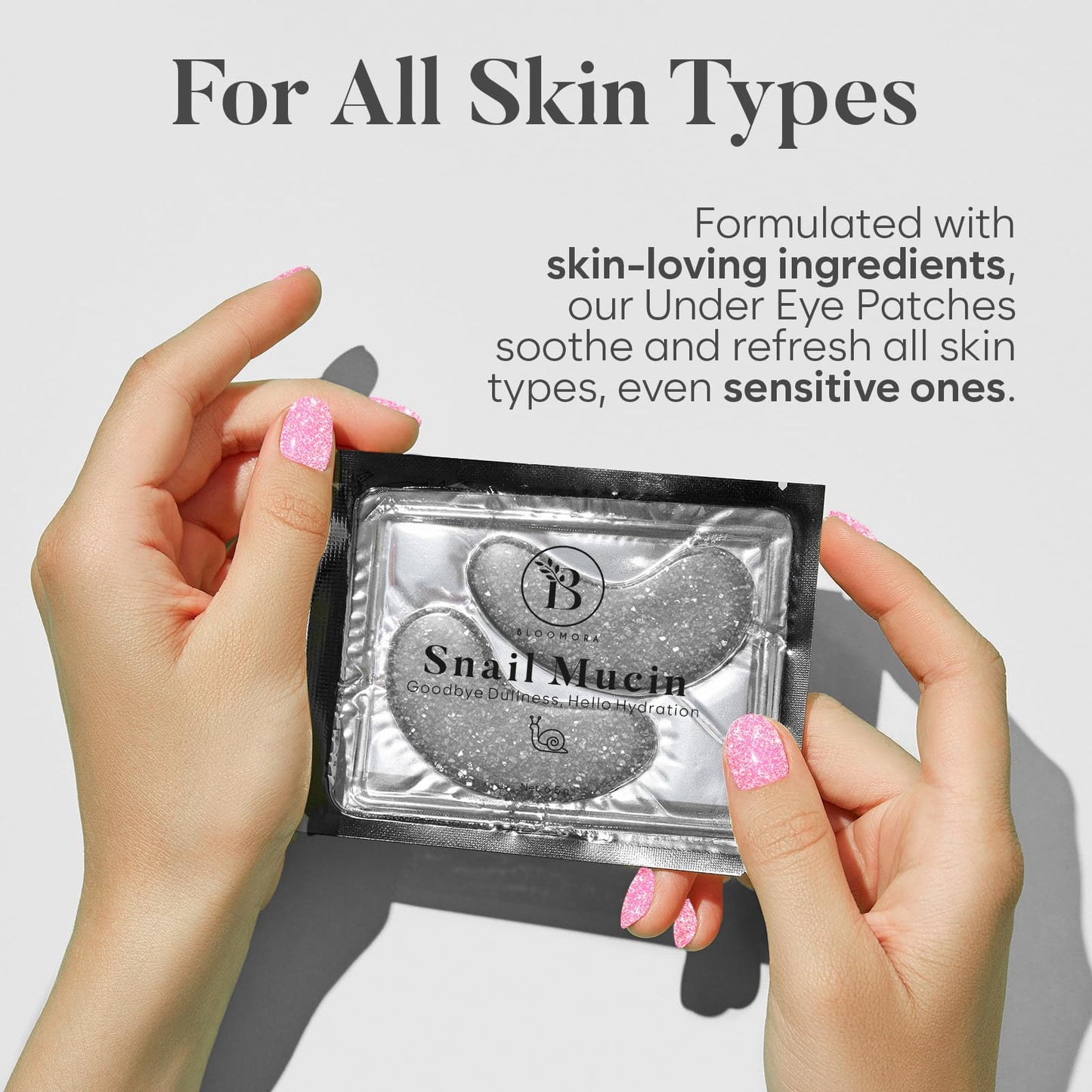 BLOOMORA Under Eye Gel Patches - Snail Mucin Under Eye Patches for Puffy Eyes & Dark Circles - Hyaluronic Acid + Collagen Gel Pads for Reducing Appearance of Puffiness & Hydration - 30 Pairs