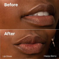 ATTITUDE Oceanly Sheer Lip Gloss Stick, EWG Verified, Titanium Dioxide-Free, Vegan Makeup & Beauty, Plastic-Free, Happy Berry, 3.4 grams