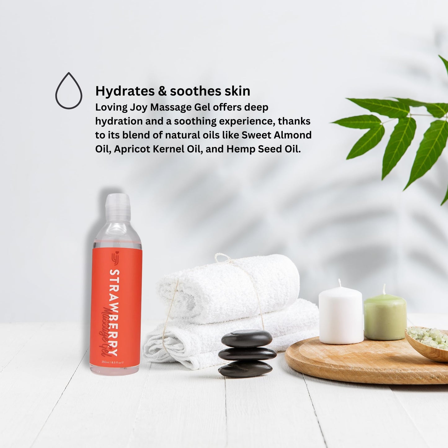 Loving Joy Strawberry Massage Oil, Edible Massage Oil, Warming Strawberry Body Oil, Wellness & Massage, Massage Oil Bottle (250ml Massage Oil), Aromatherapy Oil