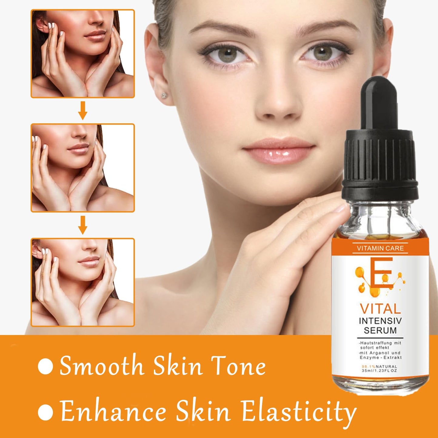 DMQ Vitamin E Face Serum,Vitamin E Oil With Hyaluronic Acid,Antioxidant Facial Serum for Ageing Skin,Vitamin E Serum for Face,Skin Moisturizes Collagen Serum For For Fine Line,Quickly Absorb