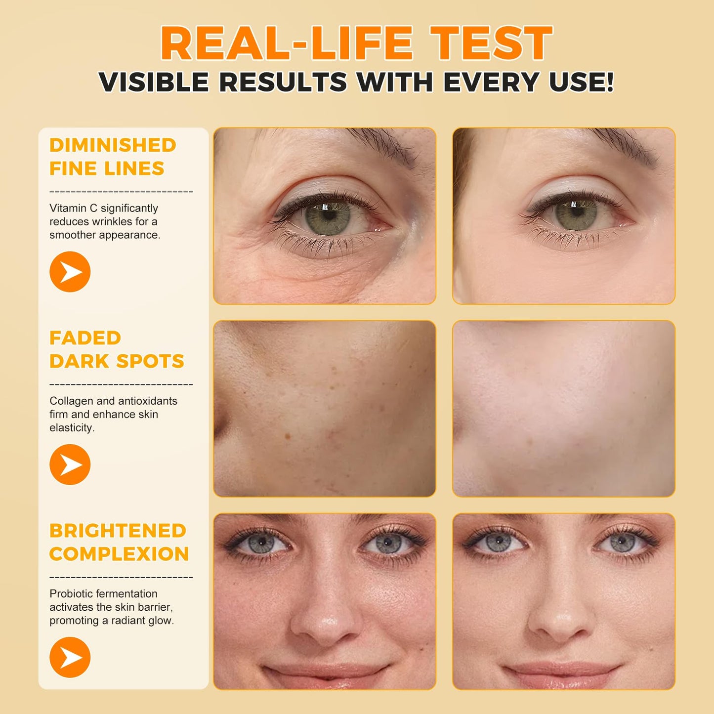 2PC Vitamin C Serum for Face Korean 20% Vit C Serum for Dark Spots, Wrinkles & Fine Lines Anti Aging, Hyaluronic Acid Powerful Collagen Boosting & Skin Brightening Facial Serum Skin Care Women/Men