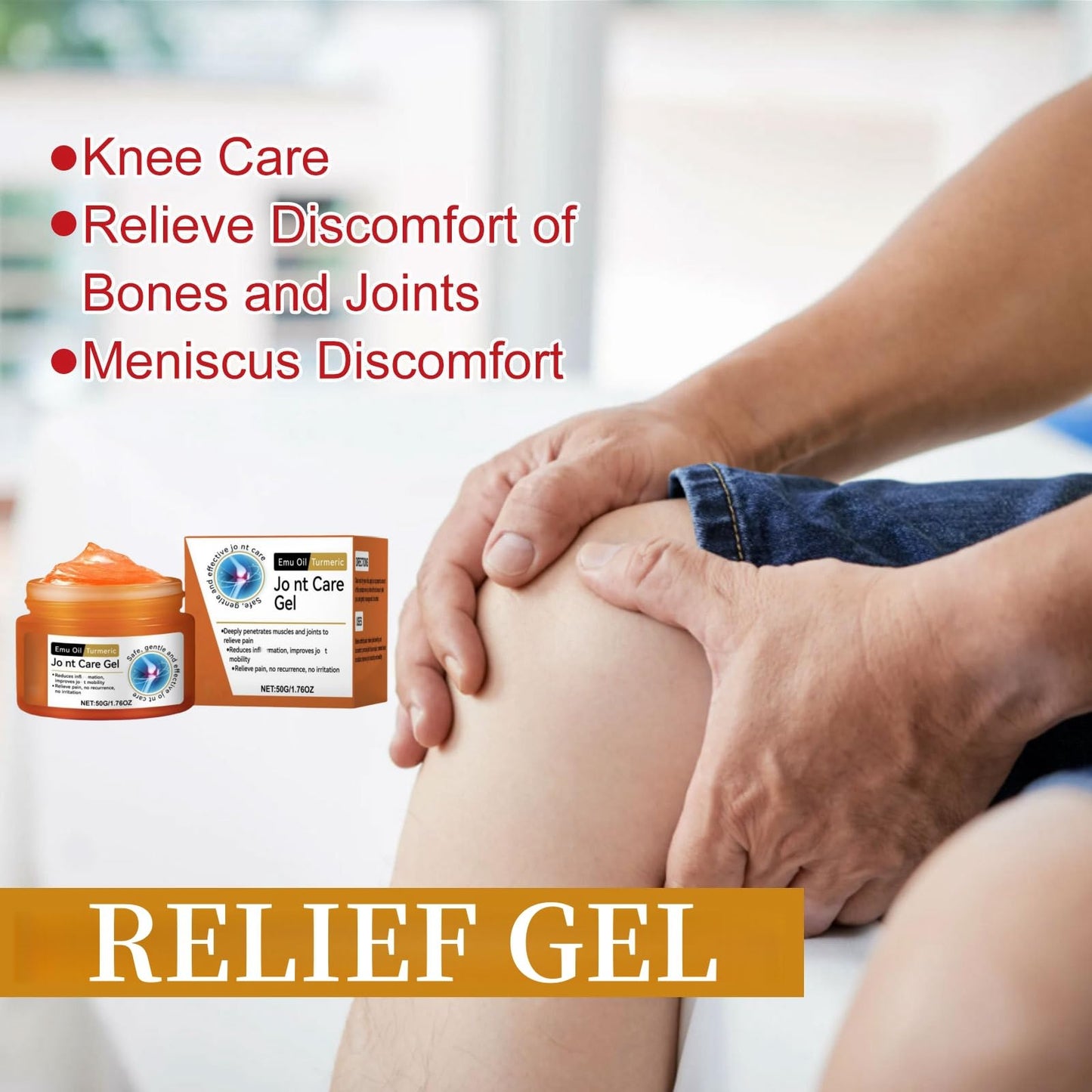 Fankayi Emu Oil Turmeric Joi/nts Relief Gel,Professional Instant Soothing Joi/nts Massage Gel,Natural Relief Cream,Pain Alleviate for Knee Shoulder Arm Leg,Foot Massage Cream,Massage Cream for Massage Therapy
