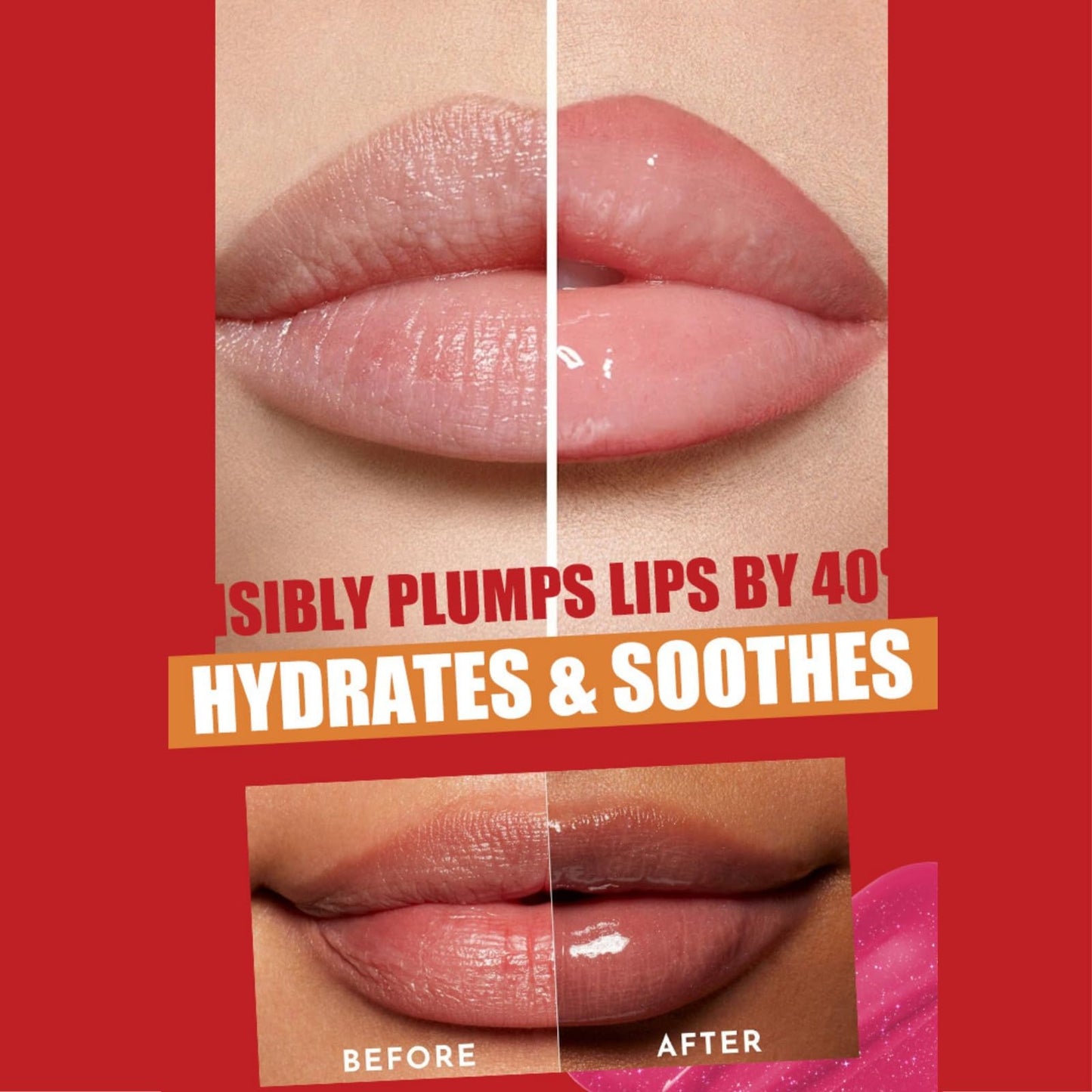 Siyinzu 3PCS Duck Plumping Lip Gloss,Plump Lip Gloss,Plumping Lip Oil,Lip Plumping Lip Gloss,Long Lasting Lip Plumper,Non-Sticky Lip Plumper Gloss,Moisturizing Lip Plumping Gloss,Lip Gloss Sets for Women,B