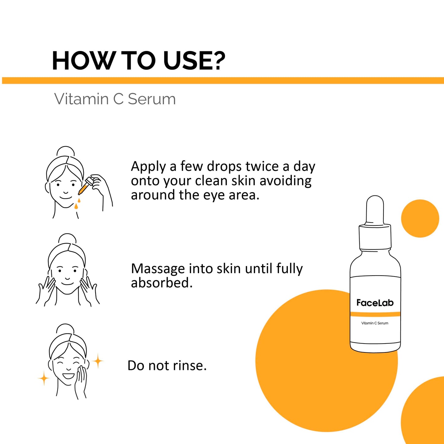 FaceLab Vitamin C Serum, Brightening, Anti-Aging, Antioxidant Protection, Moisturising, Skin Tone Evening - Amino Acid Enriched for Radiant, Firm, and Smooth Skin, for All Skin Types, 30ml