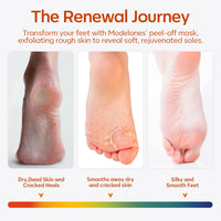 modelones Modelones Foot Peeling Mask 3 Pack, Exfoliating Foot Mask for Dry Cracked Feet, Callus Dead Skin Remover, Additional 3 Pack Collagen Serum for Reviving Baby Soft Smooth Touch Feet, Women and Man