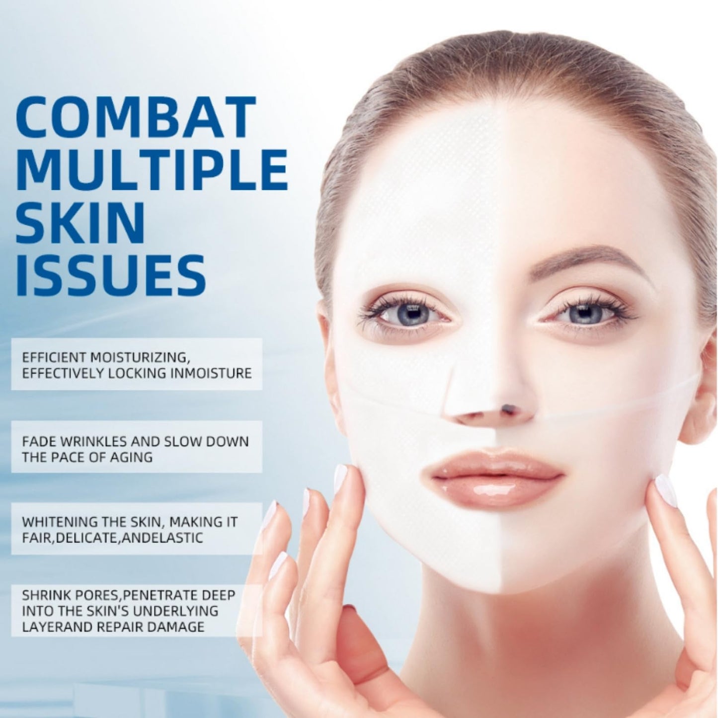 8pcs Bio Collagen Mask - Bio-Collagen Face Mask - Collagen Anti Wrinkle Mask, Bio-Collagen Deep Mask, Hydrating Overnight Hydrogel Mask, Pore Minimizing, Elasticity