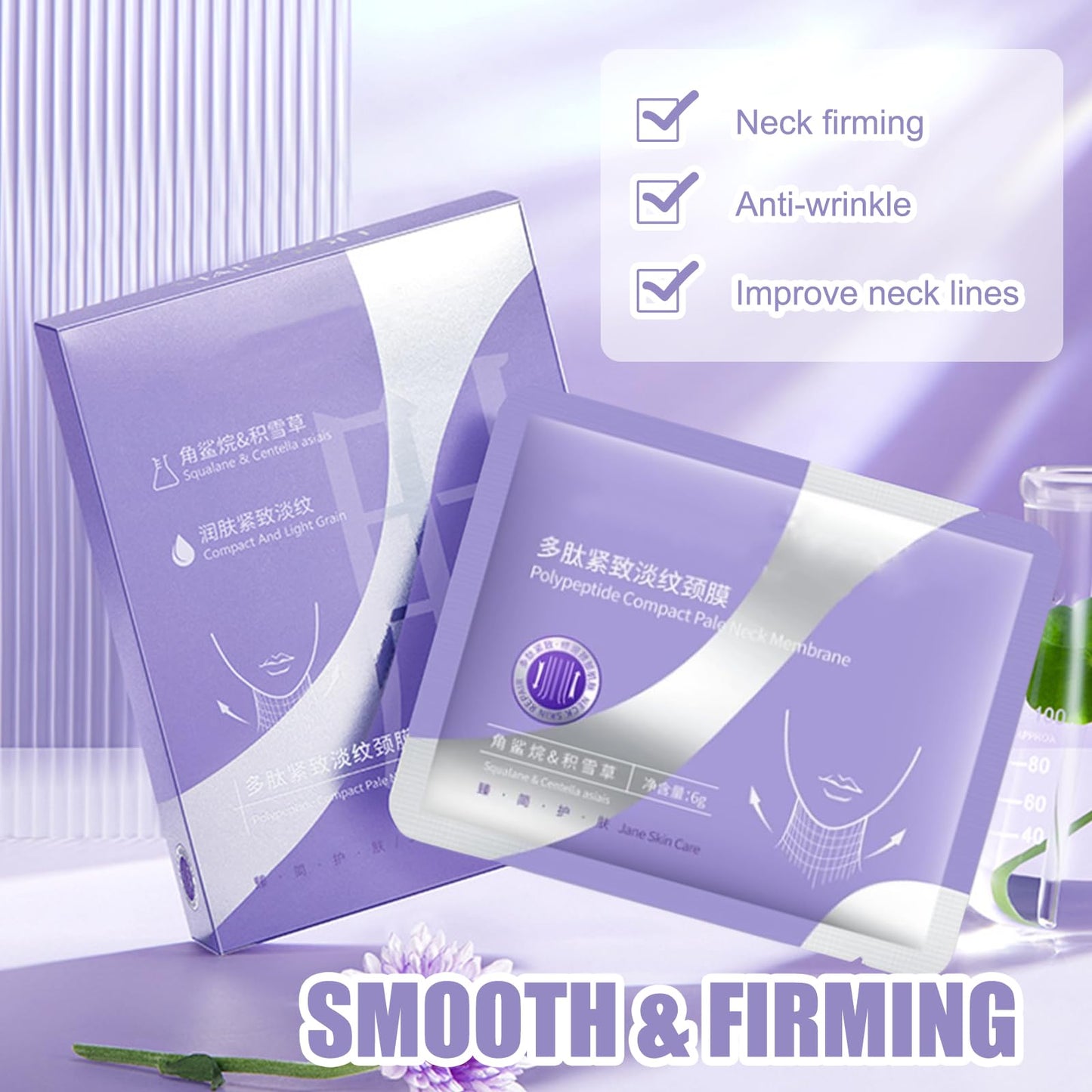 GMHLLES 7Pcs Squalane Collagen Neck Mask Double Chin Lifting Mask Set Include 2 V-Face Masks Anti-Wrinkle Patches, Hydrating and Firming Skin,Girls’ Birthday Gifts, Mother’S Day Gifts