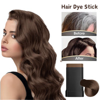 Safe and Convenient Hair Dye Comb, 2 in 1 Instant Hair Colour Stick with Built-In Comb, Portable Hair Dye Comb for Gray Hair Coverage, Fast Color Transformation in 12 Minutes (Dark Black Brown)