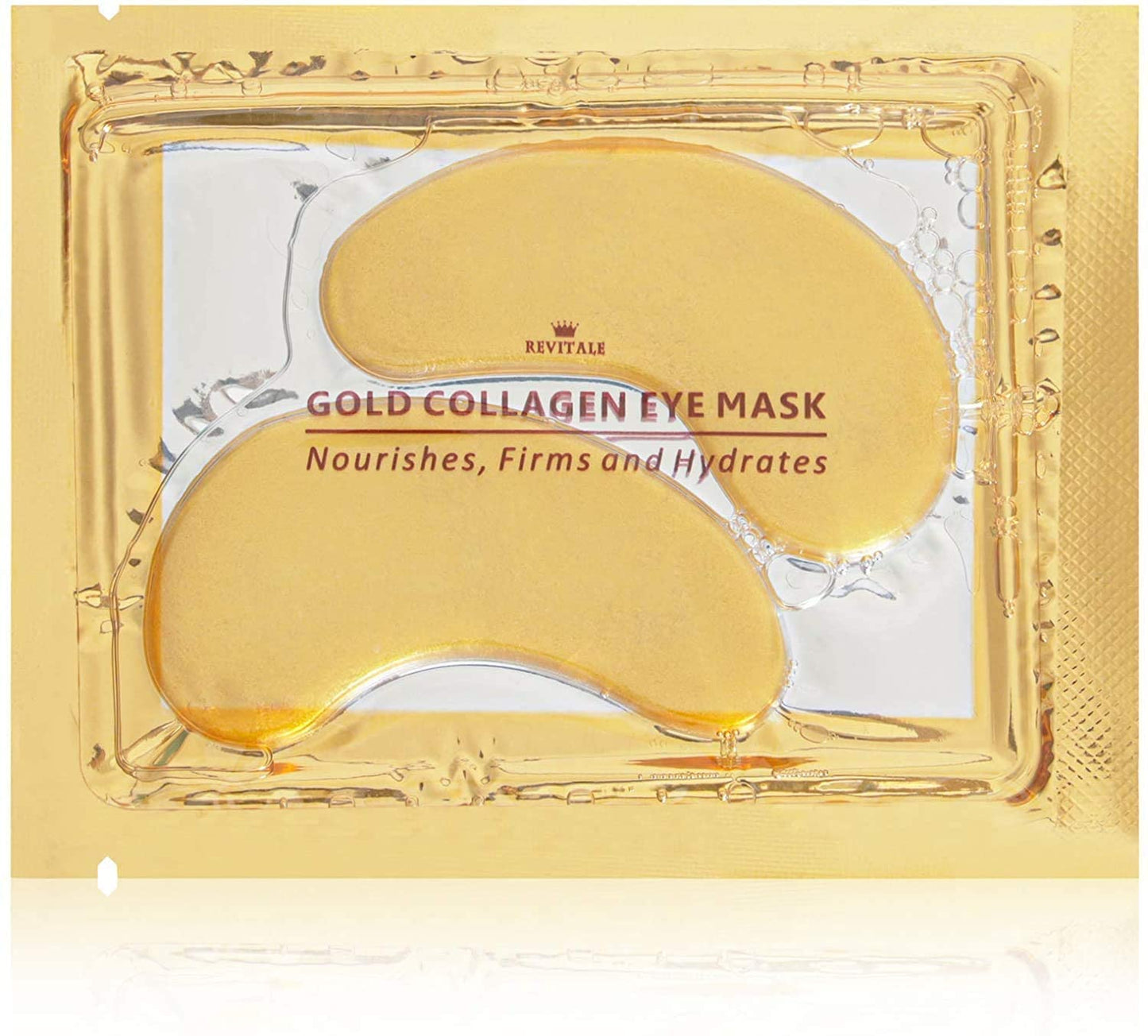 Revitale 24k Gold Under EYE Patches Collagen Gel Mask, Nourishes, Firms & Hydrates, Puffy Eyes & Dark Circles, Hyaluronic Acid (30 Pack)