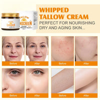 SingHao Beef Tallow Sunscreen SPF 50+,Natural Tallow Sun Cream for Face & Body,Tallow Balm Instant Sun Protection,Body Moisturiser for Dry Skin,SPF 50 Face Moisturiser,Light Texture,Natural Ingredients