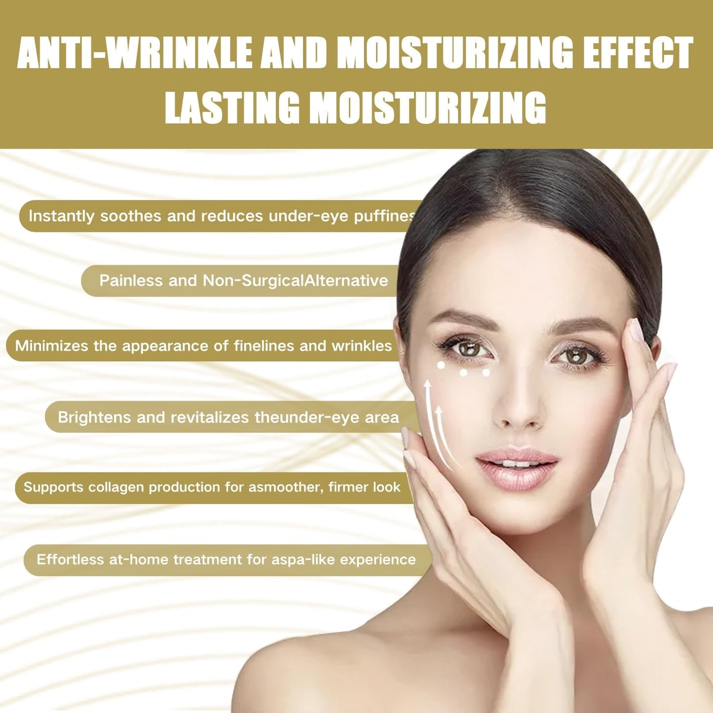 Cureluxe 3pcs Anti Wrinkles Micro Needle Patches - Dissolving Microneedle Eye Patches - Anti Wrinkle Patches for Dark Circles & Puffy Eyes - Under Eye Patches with Hyaluronic acid