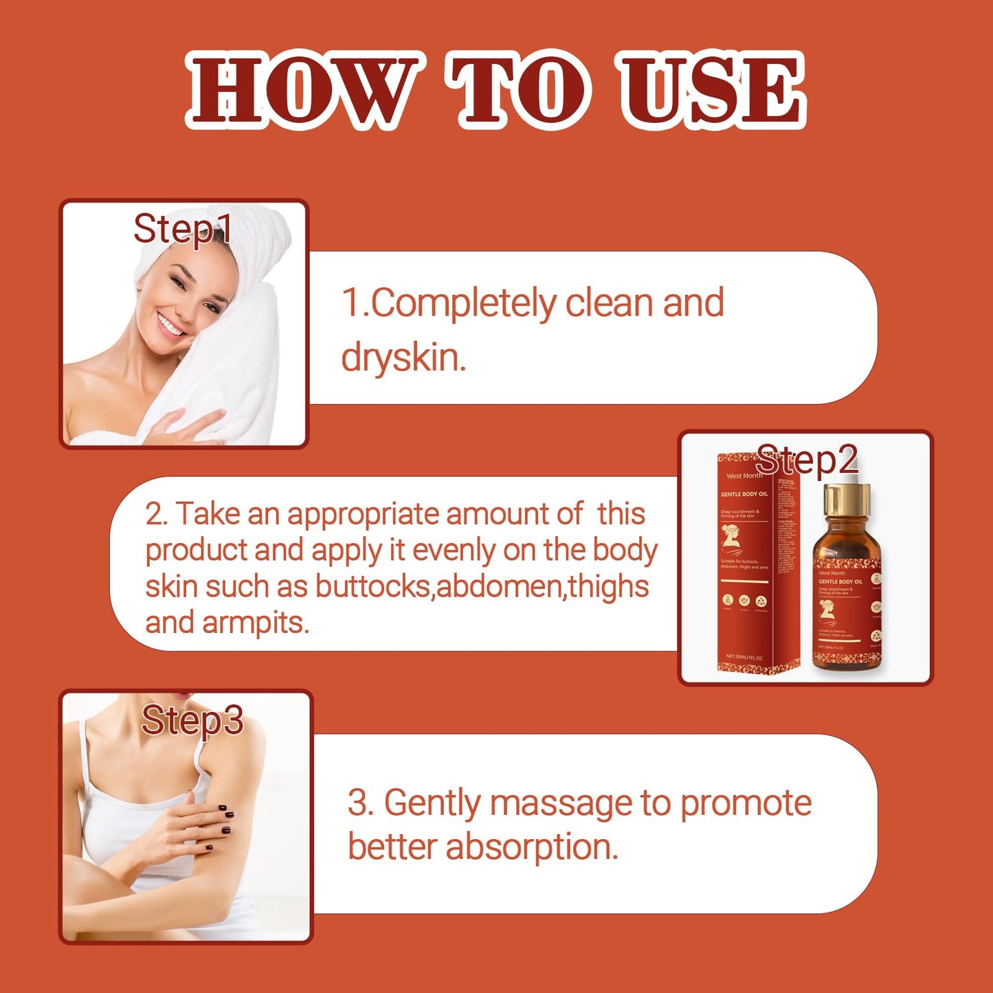 Magic Luxury Body Oil, Magic Body Oil Firming for Women, Natural Ingredients Used to Reduce Fine Lines, Moisturize the Skin, Make it Soft and Firm(30ml)