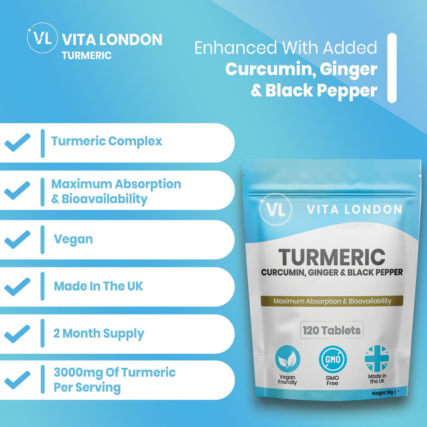 VL Vita London Sleep Supplement Vitamin Bundle 3 Pack | Ashwagandha KSM 66, Magnesium Glycinate & Turmeric | High Strength, Vegan, Made in The UK