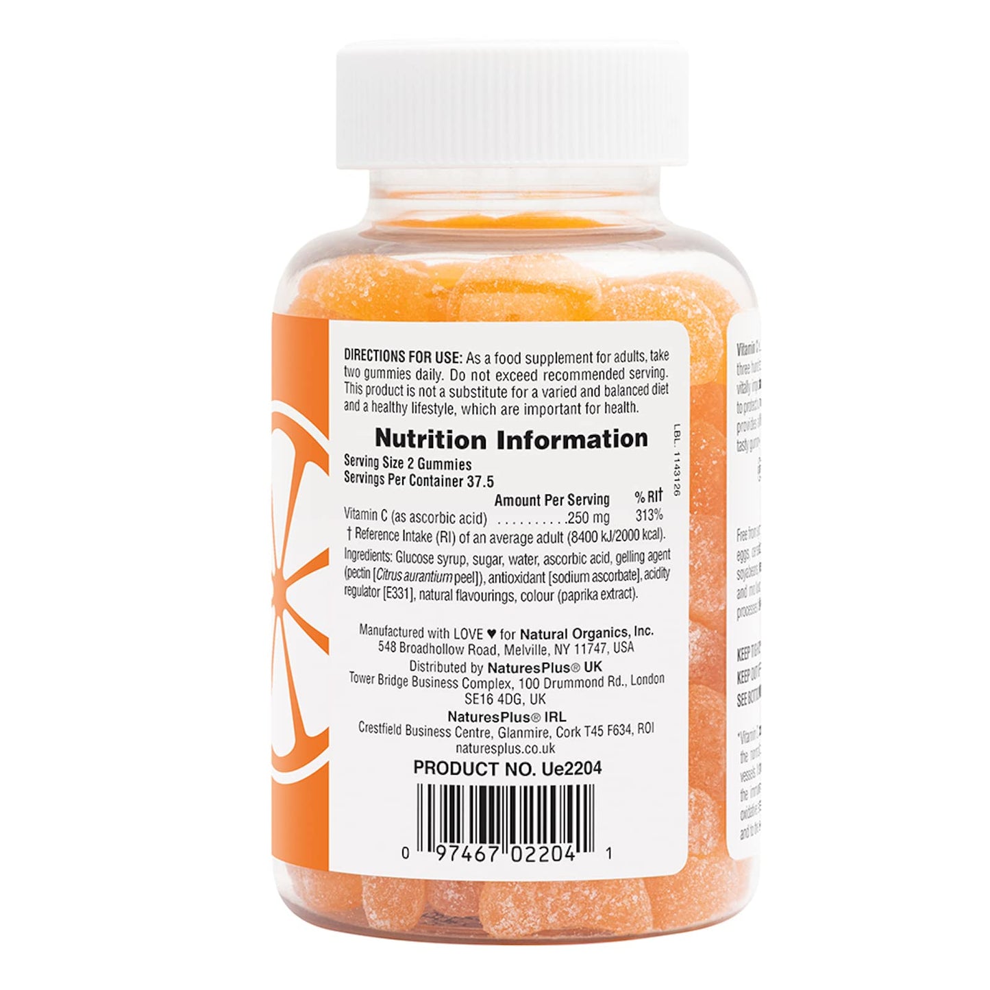 Nature's Plus NaturesPlus Gummies Vitamin C Orange - Nutritious and Delicious Gummies for Collagen, Immune Function - Vegan, Gluten Free, Non-GMO - 75 Gummies