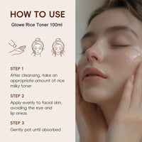 Peel Shot Glow Rice Water Toner for Face, Rice Toner Korean Skincare, Exfoliating Pore Minimizer - Hydrated Skin Cleansing Skin, Glow Serum 100ml for Radiant Skin