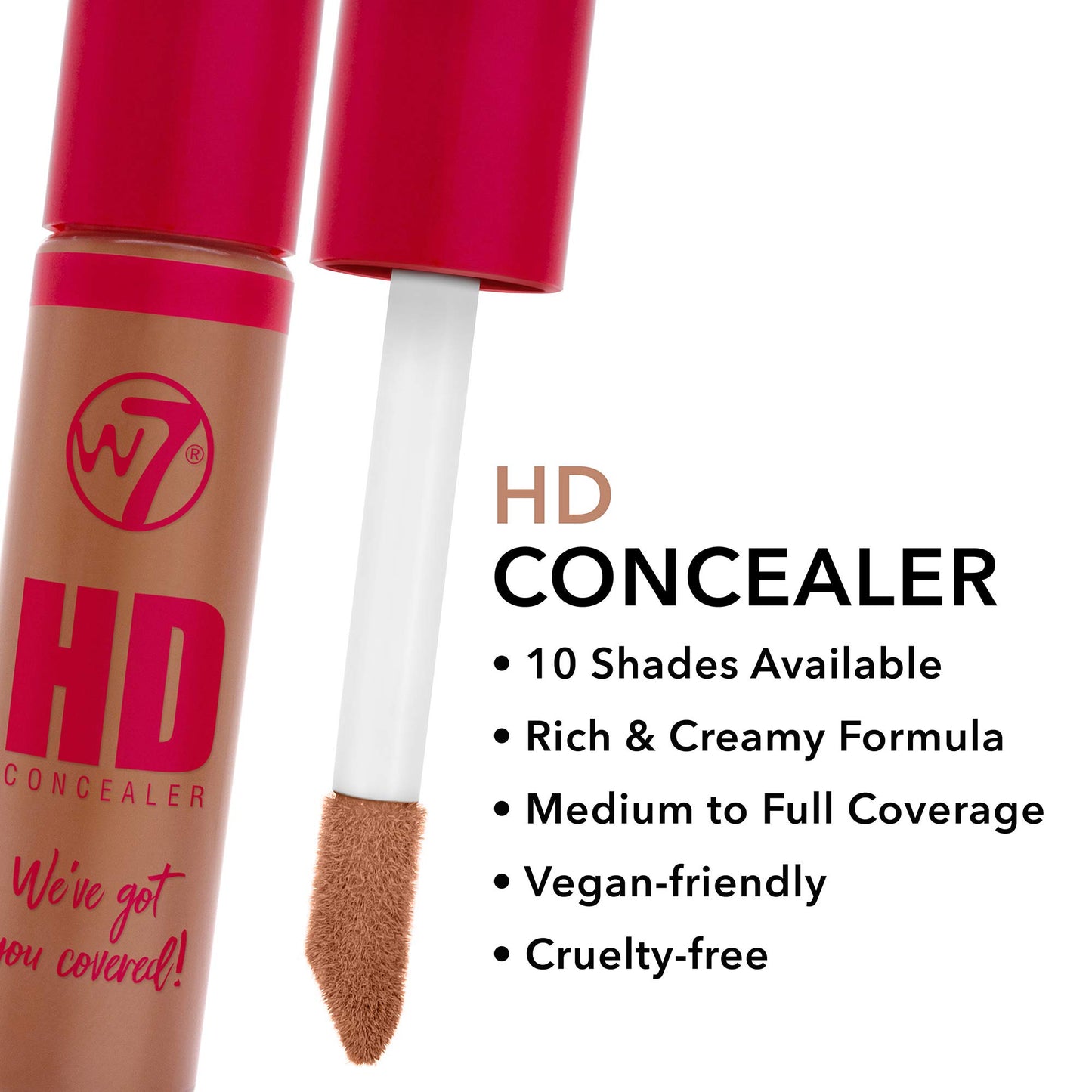 W7 | Concealer | HD Concealer - DDN10 | Ideal for Banishing Under Eye Shadows | Suitable For All Skin Types