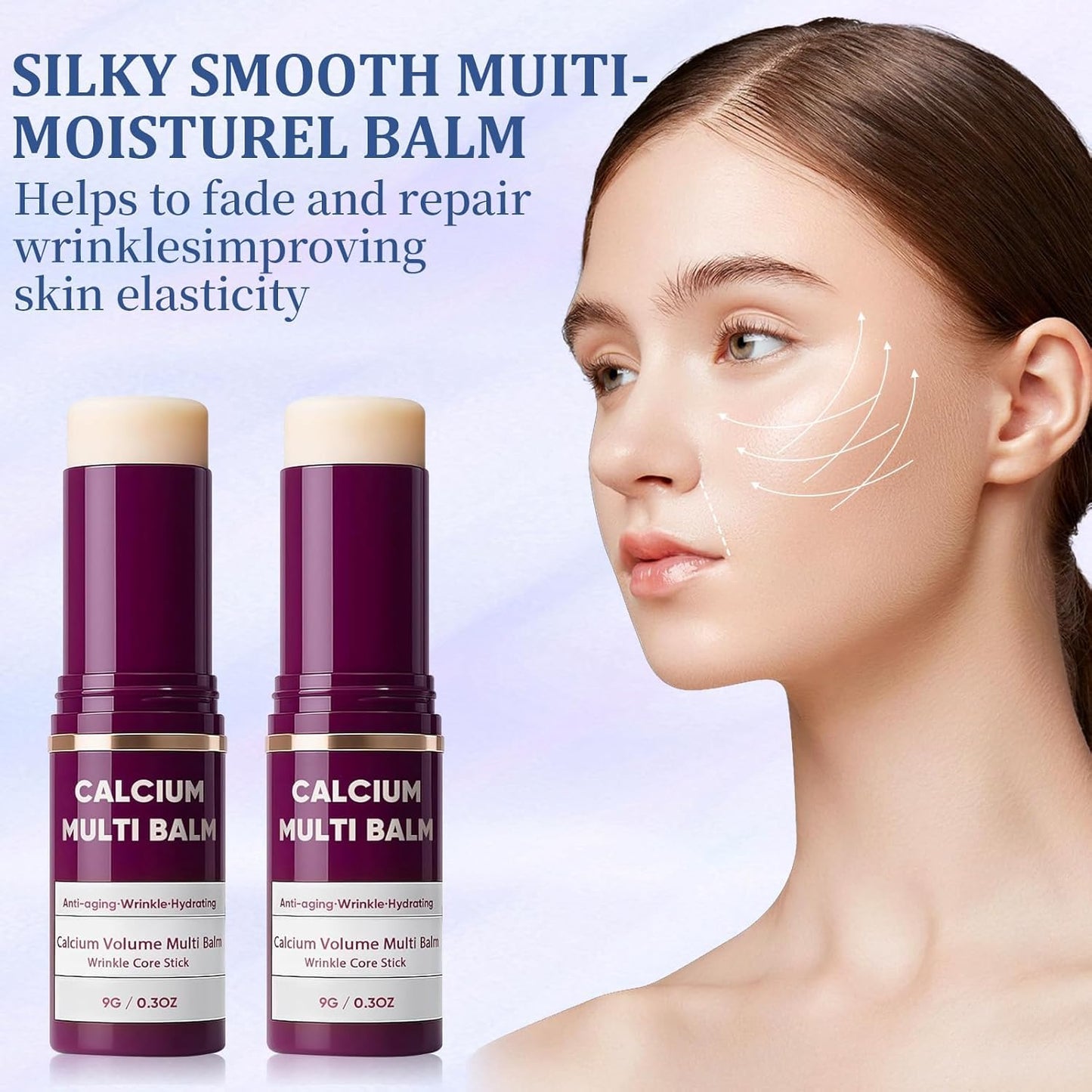 Fubsta 2Pcs Calcium Multi Balm,Calcium Volume Multi Balm,Korean Collagen Moisturing Stick,Wrinkle Core Stick,Moisturizing Cream,Hydrating,Firming Skin,Suitable for Eyes,Neck,Face