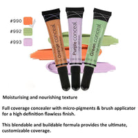 QUIWEN Full Coverage Concealer Set, 3PCS Colour Correcting Concealer Set, Hydrating & Long Lasting Liquid Concealer Waterproof Corrector Concealer For Dark Circles, Blemish, Spots(orange yellow green)