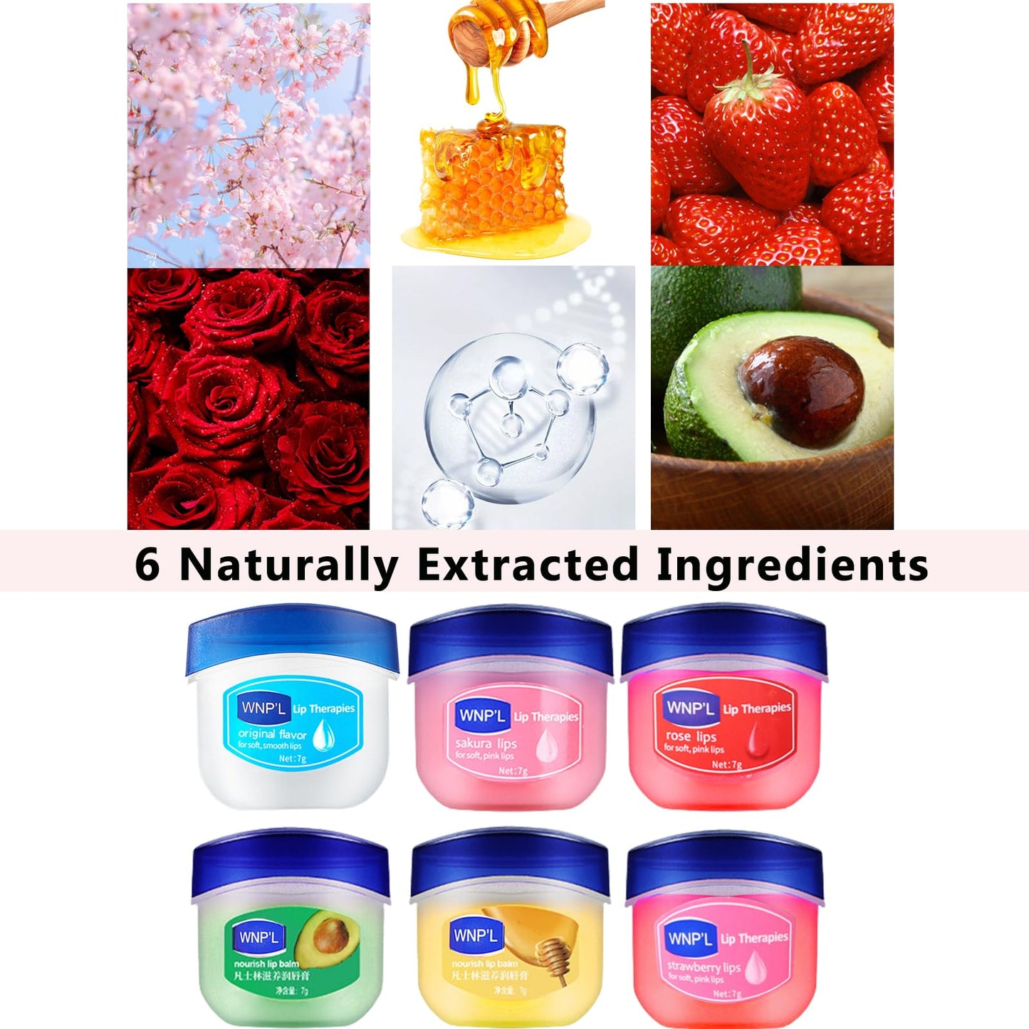 Lip Balm Set- 6 PCS Lip Mask Lip Balms Multipack Lip Moisturizer For Very Dry Lips Lip Repair Sleeping Lip Mask For Day&Night Lip Care, Brighten Dark Lip Color Reduce Lip Lines&Wrinkle