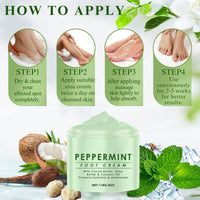 IZBEAUVO Peppermint Foot Cream for Cracked Heels and Dry Skin – Deep Moisturising athletes foot treatment with Shea Butter & Coconut Oil – Cooling Relief for Athletes Foot, Calluses & Hard Skin – 114G