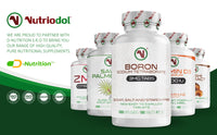 Nutriodol Boron Tablets | 3mg Per Tablet | Sodium Tetraborate | 180 Days Supply | Suitable for Vegans | Easy to Swallow Tablets
