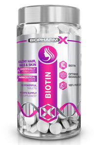 Biopharm-X Biotin Hair Growth Supplement (10,000mcg – 365 Tablets / 1 Year Supply) 100% Pure Certified : Healthy Nail & Hair Growth, Maintenance of Clear Skin