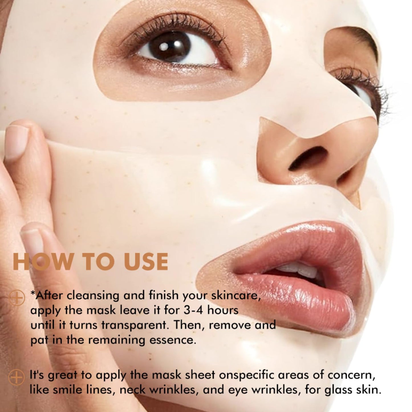 6Pcs Rice Glow Collagen Mask, Rice Ceramide Collagen Face Mask, Bio Overnight Face Mask for Glass Skin, Brightening Night Wrapping Gel, Tightening, Shrink Pores, Soothe, Repair, Korean Skincare