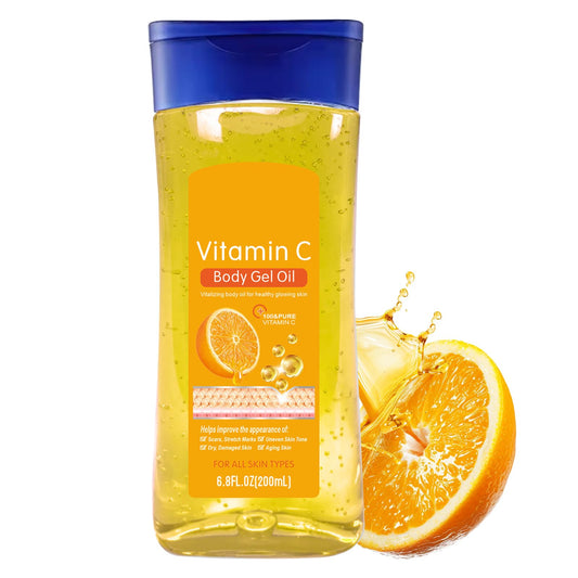 Essential Oils for Skin - Vitamin C Body Oil Gel for Women - Massage Body Oil for Dry Skin - Moisturising BodyOil Gel,Fast Absorbing & Non-Greasy,200ML