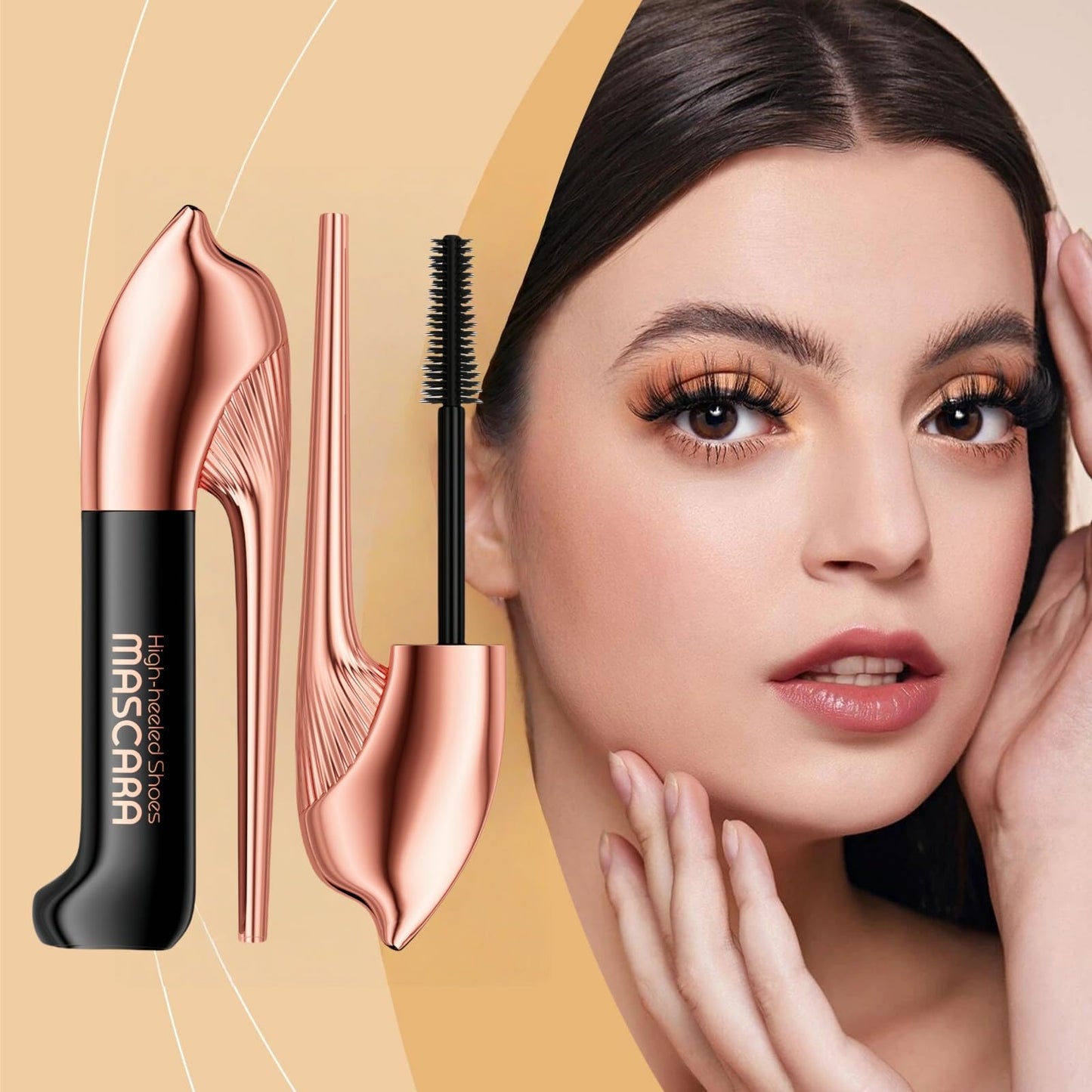 SingHao Mascara Black Waterproof for Women,Mascara Black Volume and Length Waterproof,False Lash Effect Ma/scara,High Heels Bla/ck M/ascara,Lengthening Wate/rproof Ma/scara,Wat/erproof & Smudge-Proof