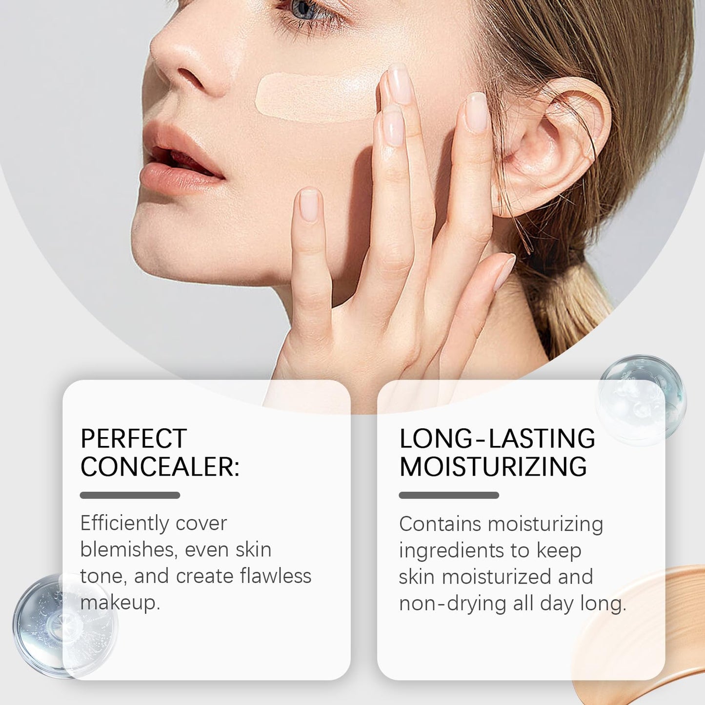 Siyinzu 30ML Colour Changing Foundation,Colour Changing Mature Skin Foundation,Long Lasting Waterproof Moisturising F-oundation,Concealer Spf 15,Covers Naturally Lotion Makeup Base with Powder Puff