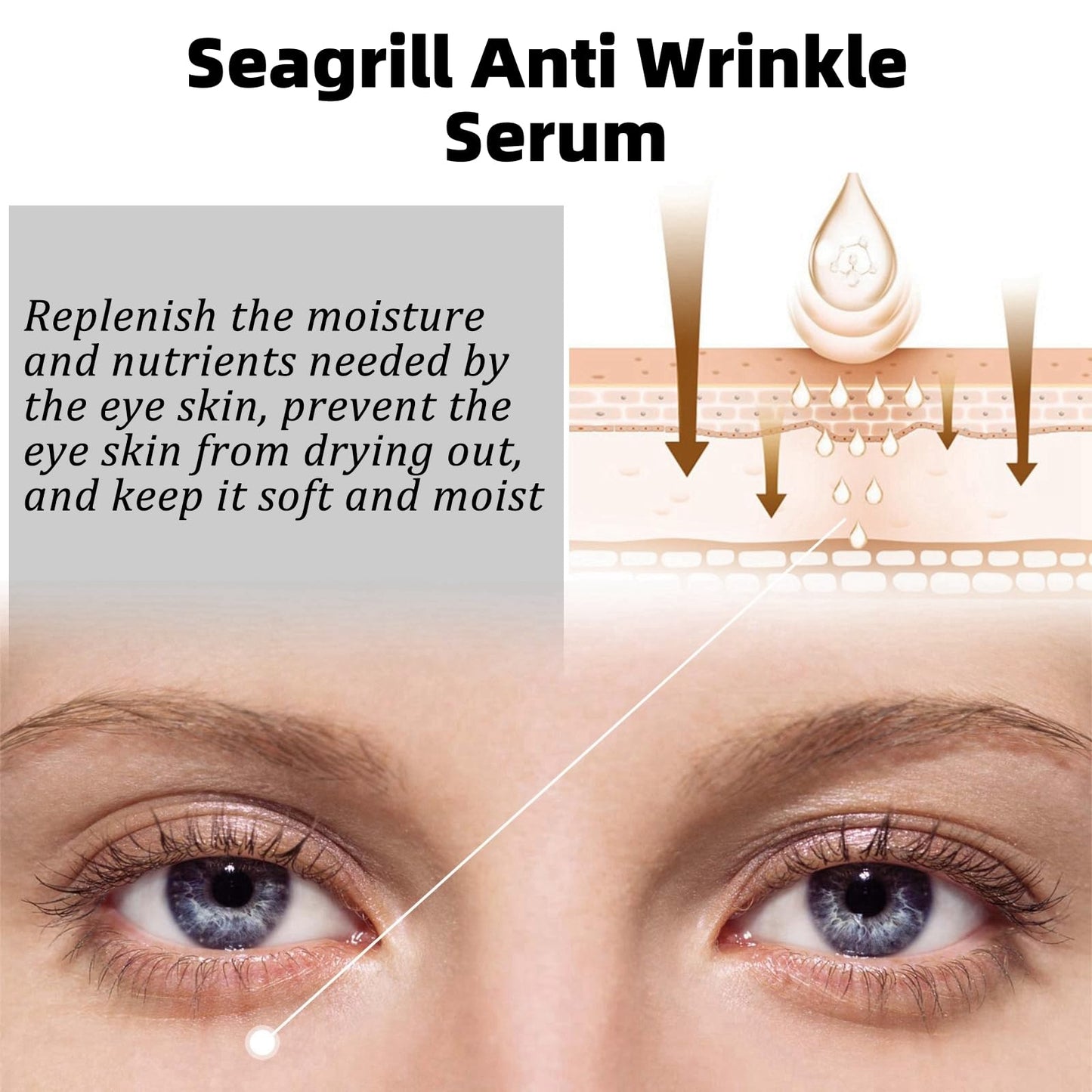 Seagrill Anti Wrinkle Serum,Anti-Aging Cream,Collagen Firming Serum,Eye Cream for Dark Circles and Puffy Eyes,Anti Wrinkles Essence,Dark Circles Under Eye Treatment Women,Under Eye Cream,Eye Gel