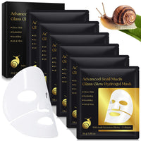 VCTSOF Snail Mucin Glass Glow Hydrogel Face Masks Skincare, 6Pcs Collagen Night Wrapping Mask, Sheet Mask, Snail Mucin Serum Collagen Face Mask