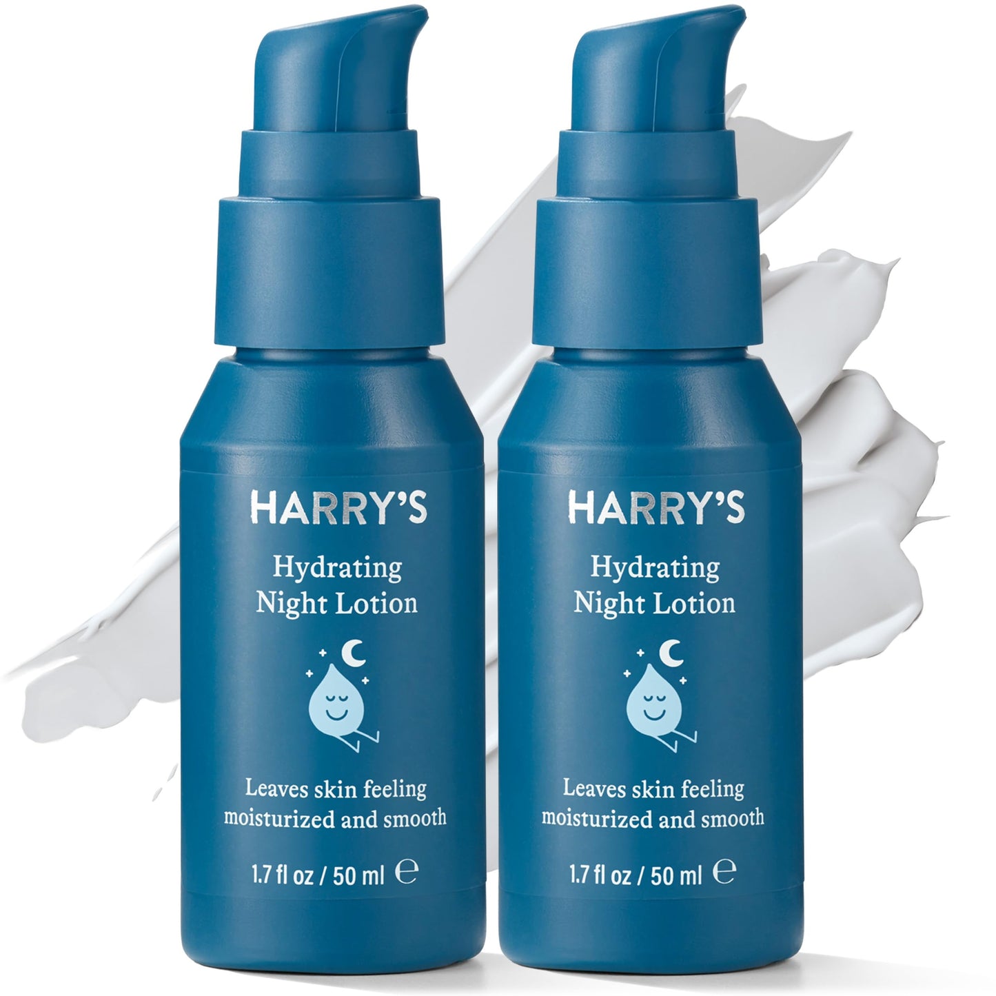 Harry's Hydrating Night Lotion, Night Moisturiser for Face, Lightweight 50ml, 2 Pack