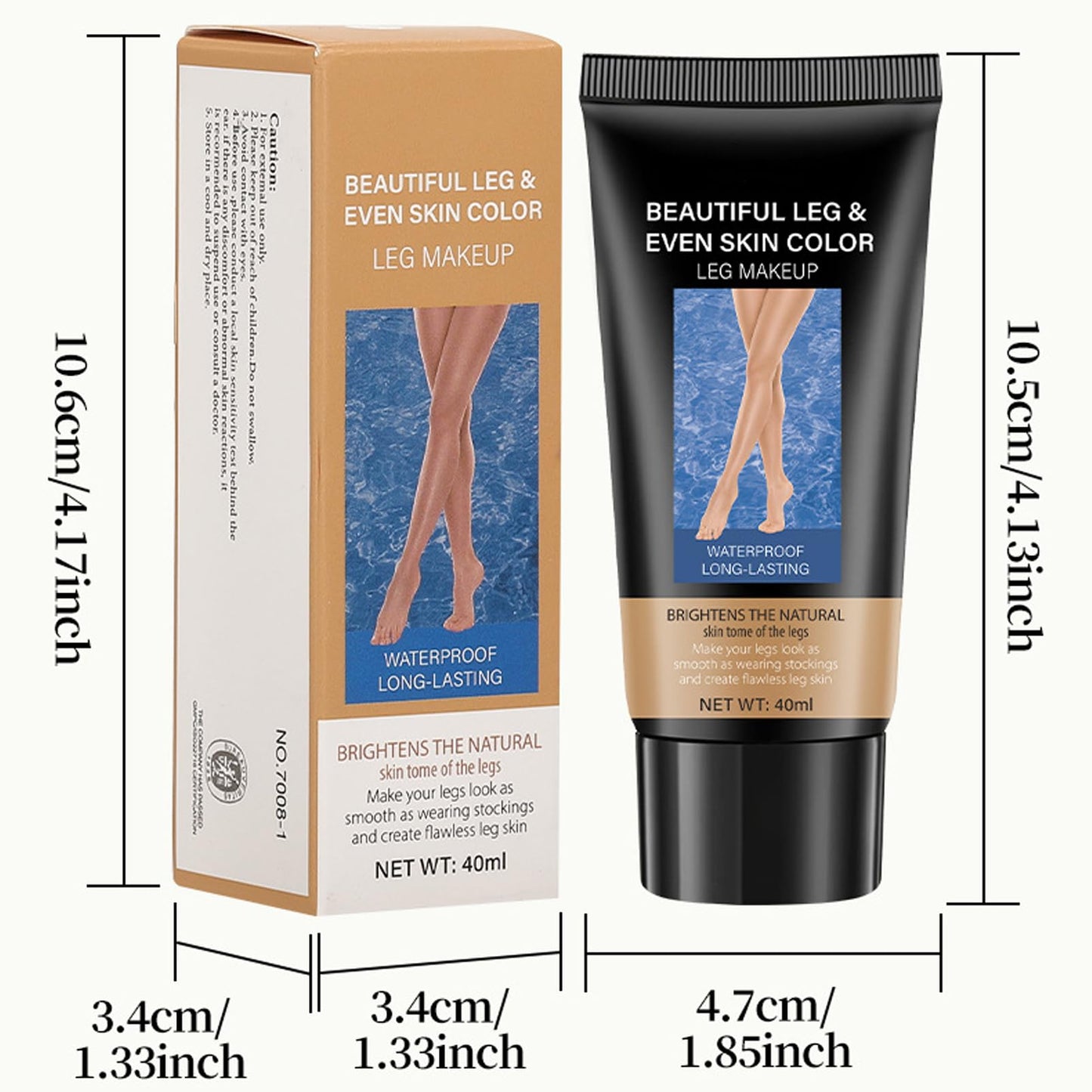 HERBENJOY Leg Makeup, Body Coverage Perfector Waterproof Long Lasting No Transfer Tattoo Cover Up Makeup To Cover Veins, Leg and Body Concealer for Mature Skin, Brightens The Natural Skin, #02 Medium