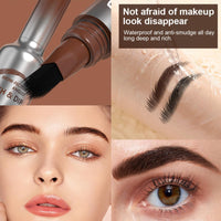 GUOUURR Premium Brown Eyebrow Dip Pen with Angled Brush Pen - Long-Lasting, Waterproof Brow Pen for Natural, Fuller Eyebrows | Beauty Brow Brow Fection | Includes Eyebrow Pencil & Brush Strokes Tool