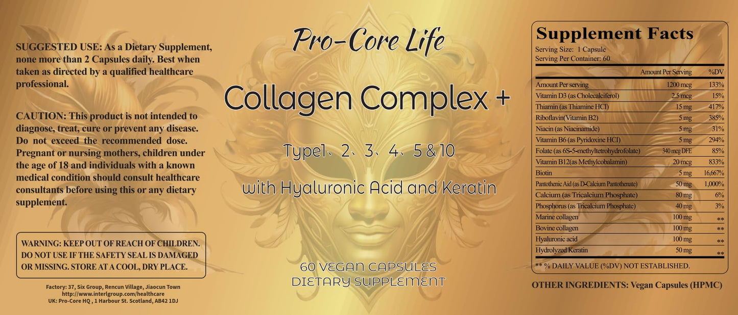 Generic Pro-Core Life Collagen + Biotin + Keratin + Hyaluronic Acid