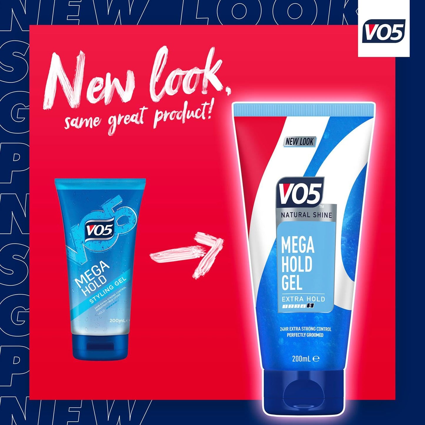 VO5 Mega Hold 24 hour extra strong control Styling Gel for perfectly groomed controlled natural hairstyle 200 ml Multi Buy 2 Pack