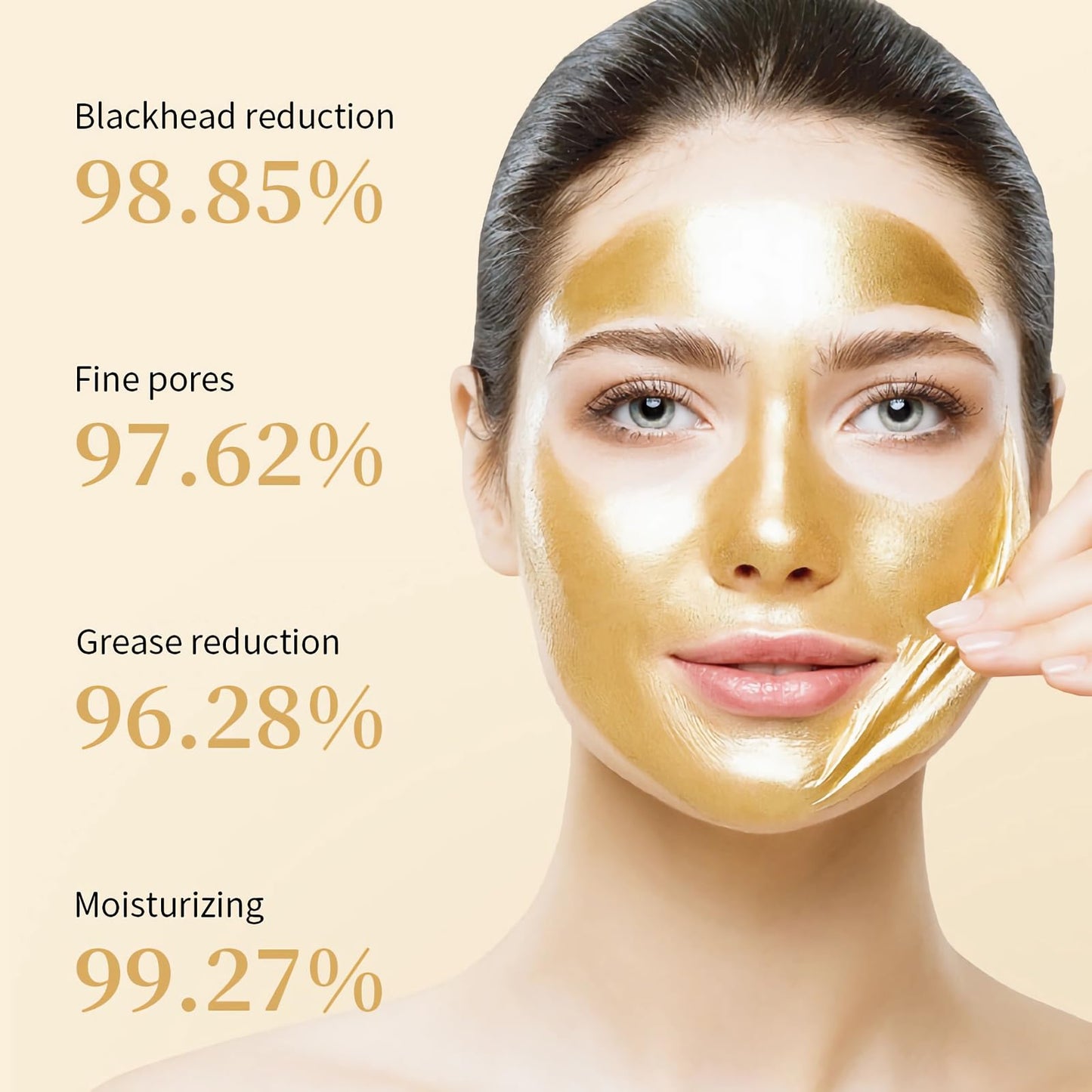 mercham 24K Gold Peel Off Face Masks, Blackhead Remover Mask, Face Masks Skincare Peel Off, Oil Control, Shrink Pores, Deep Cleansing Face Mask, Peel Off Mask for Man & Women