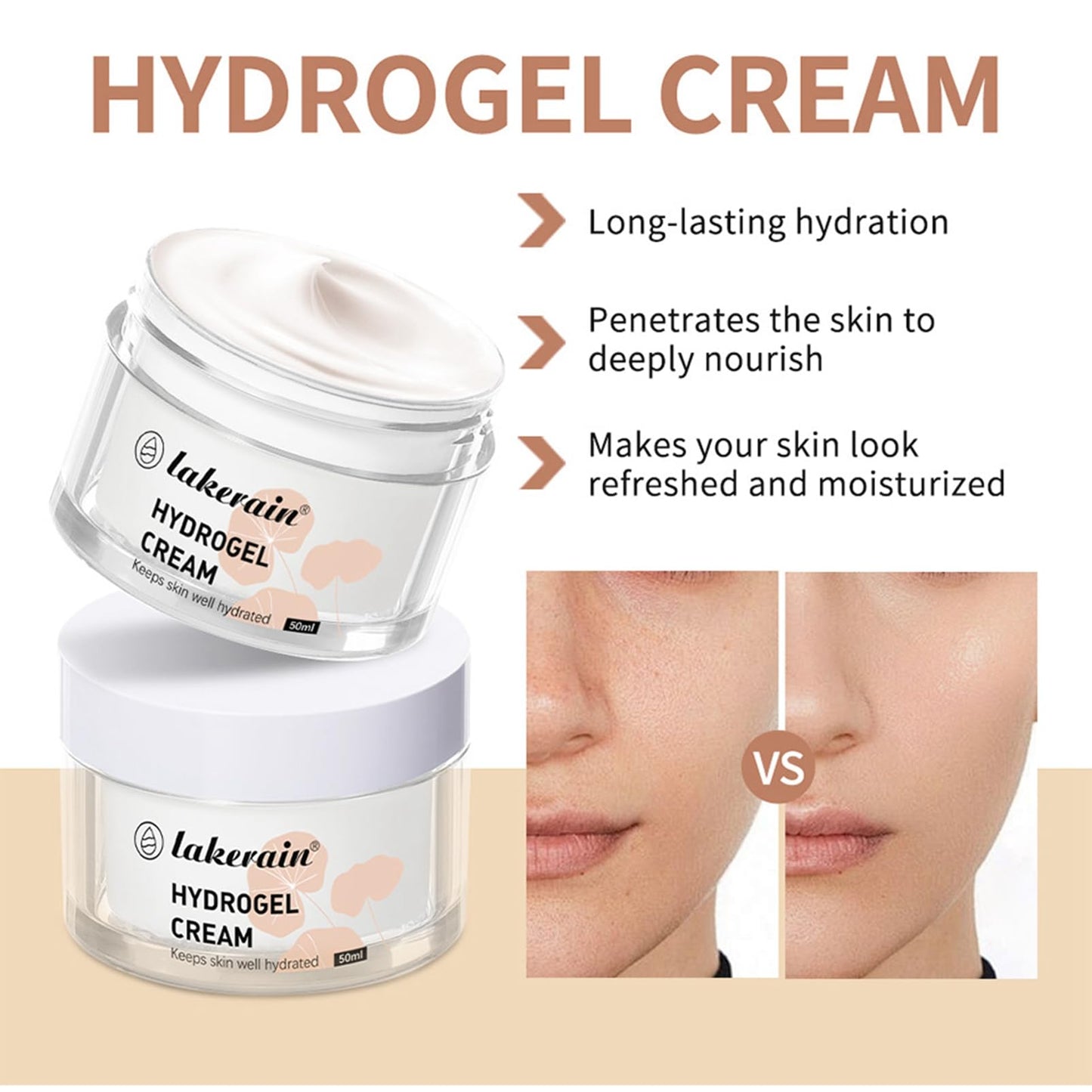 DMQ Hydrogel Cream For Women, Brightening Face Care Cream, Moisturizing Facial Repair Cream, Dry Skin Nourishing Lotion, Lightweight Non-Greasy Hydrogel Moisturizer For Adults, Day And Night