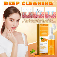 IZBEAUVO Turmeric Kojic Acid Foaming Cleanser, Turmeric Face Wash, Deep Cleansing Foaming Turmeric Oil Cleanser, Ultra-Gentle Clean And Clear Cleanser For Acne Prone Skin, Remove Impurities & Control Shine