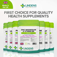 Lindens Zinc, Magnesium and Vitamin B6 Complex Tablets - 90 Pack - Reduction of Tiredness and Fatigue - UK Manufacturer, Letterbox Friendly